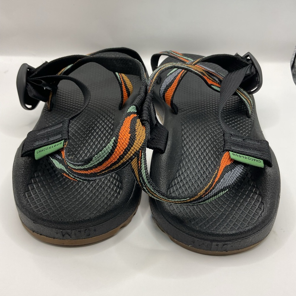 Chaco Z/Cloud Black Sandles Colorful Gush Rust Orange/Tan/Blue, Size W 10 - Picture 3 of 9